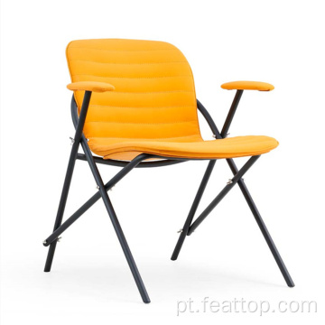 Cadeira de escritório de sala de espera portátil de mobília laranja dobrável
